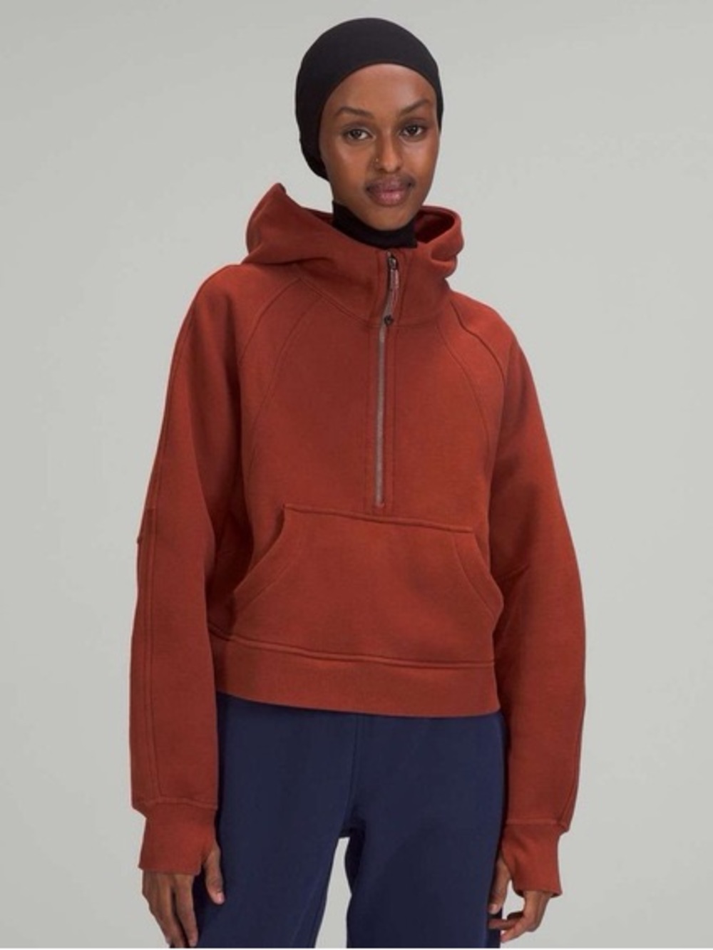 Women’s Lululemon Scuba Oversized Half-Zip Hooded, Date Brown, Tagless size XS/S